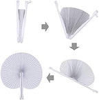 100 Pcs White Round Paper Fans - Image 6