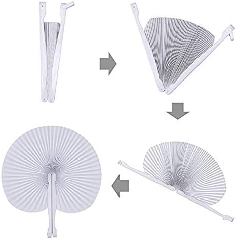 20 Pcs White Round Paper Fans - Image 6