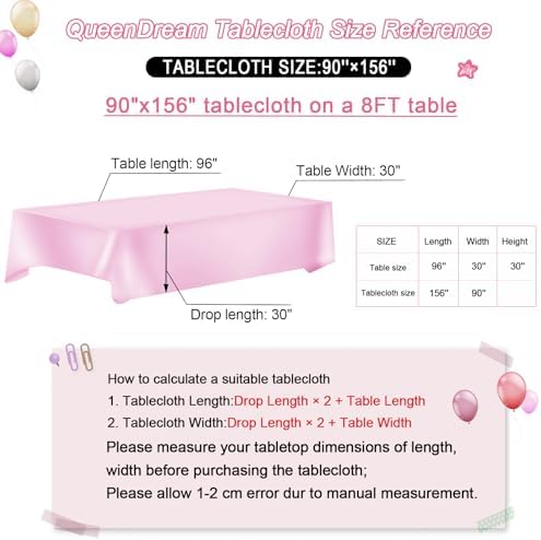 Sequin Tablecloth Pink Party Table Cloth 90x156inch Rectangle Glitter Cover - Image 4