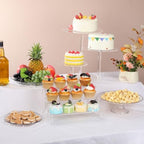 6 Pcs Acrylic Dessert Stand Set Tiered Tray Holder, Vintage Style - Image 3