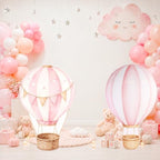 2 PCS Large Hot Air Balloon Baby Shower Decorations, Pink Hot Air Balloon Cardboard Cutouts Theme Birthday Party Decor for Backdrop Yard Signs Standup Photo Booth Props - Image 7