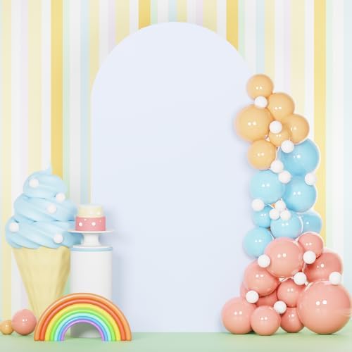 White Arch Cover 7.2FT Spandex Arch Backdrop Stand Cover Wedding Arches Fabric Backdrop Covers for Party Arched Stand Chiara Backdrops Arched Covers for Birthday Baby Shower Bridal Shower Decoration by PATYDEST