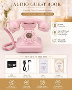 Audio Guest Book Phone for Weddings, 32GB Voice Recorder, Pink - Image 2