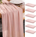 Goodluck 6 Pack 10Ft Dusty Pink Cheesecloth Table Runner 35x120 Inch Boho Gauze Table Runner for Wedding Reception, Bridal Shower, Birthday Party, Rustic Decor, Tables, Chairs & Wedding Arches by GoodLuck