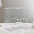 Large Clear Acrylic Wedding Card Box with Slot and Pen, 10x10x5 inch Wedding Receptions Wishing Well Money Box, DIY Card Box for Party, Graduation, Bridal Shower, Birthday (Clear) by CEUQIESO