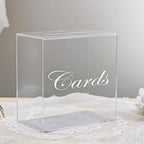 Large Clear Acrylic Wedding Card Box with Slot and Pen, 10x10x5 inch Wedding Receptions Wishing Well Money Box, DIY Card Box for Party, Graduation, Bridal Shower, Birthday (Clear) by CEUQIESO