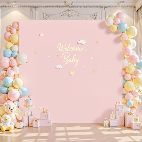 Square Backdrop Arch Cover Pink 6.6FT x 6.6FT Square Arch Backdrop Covers Stretchy Spandex Fitted Square Backdrop Cover for Birthday Party Wedding Ceremony Banquet Decoration - Image 3