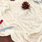 10 Pack Ivory White Cheesecloth Table Runner 120 Inch Boho Wedding Decor - Image 6
