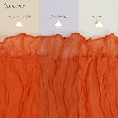 YMHPRIDE 12 Pack Cheesecloth Table Runner 35x120in Orange Table Runner - Image 5