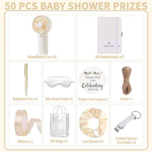 6 Set Bridal Shower Prizes for Game Winners, Summer Handheld Fan Favor - Image 2