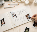 Linen Photo Guest Book (Cream) - 11.5" x 8.5" Large Hardcover Sign In Book - Image 6