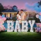 Baby Marquee Letters, 3FT White Lights Baby Shower Decorations - Image 2