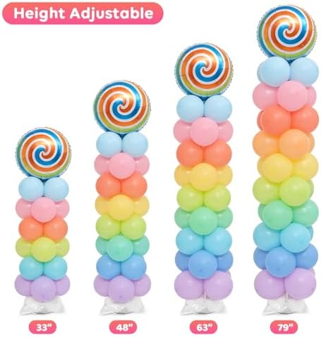 Balloon Column Stand Set of 4, Adjustable 15-79 Inch Metal Spiral Balloon Tower, Reusable Floor Balloon Pillars for Wedding Birthday Baby Shower Graduation Decor - Image 4