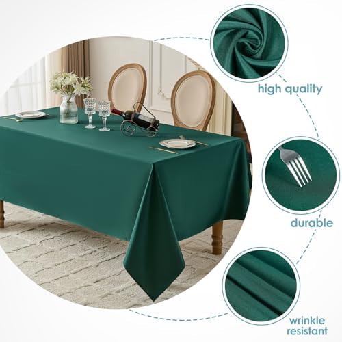 VidaFete Classic Series 2 Pack 90 * 132inch Green Rectangle Tablecloth - Image 3