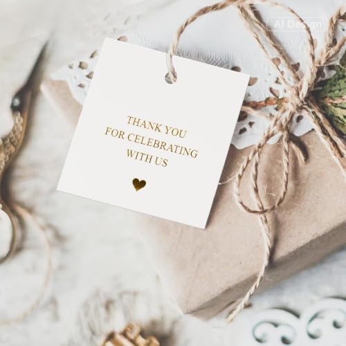 joycraft 50 Thank You for Celebrating with Us Tags with Gold Foil (Pack of 4) - Image 4