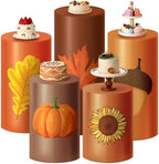 HunnmingRe 5 Pcs Fall Thanksgiving Cylinder Pedestal Stand Covers for Party - Image 2