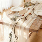 Sheer Chiffon Table Runner 35x120 Inches, Ivory 12 Pack - Image 6