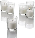 Set of 72 Richland Votive Candles White Unscented and 72 Clear Glass Eastland Votive Holders by Richland
