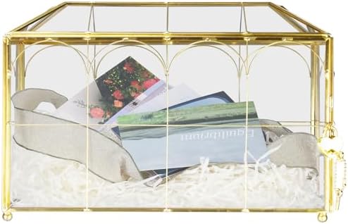 HighFree Glass Wedding Card Box with Lock & Slot (With Arch, Large) by HighFree
