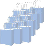 qiqee 100PCS Gift Bag with Handles Bulk Light Blue Paper Bags Multiple Uses (13''x5 x10 inch Large Size) - Image 2