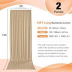 10ft×14ft Long Champagne Backdrop Curtain for Wedding Parties - Image 4
