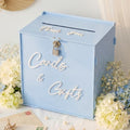 BreezeHug 10" Baby Blue Acrylic Wedding Card Box with Lock & DIY Letters by Unknown