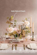 Ling's moment Fake Flowers Box, Dusty Rose & Sand Beige Deluxe Combo - Image 2