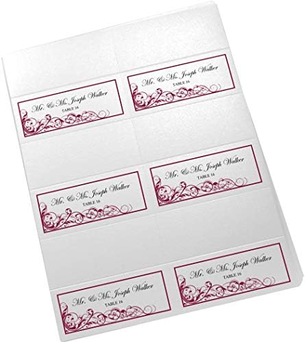 Scribble Vintage Swirl Printable Place Cards, Burgundy, Set of 150 (25 Shee - Image 4