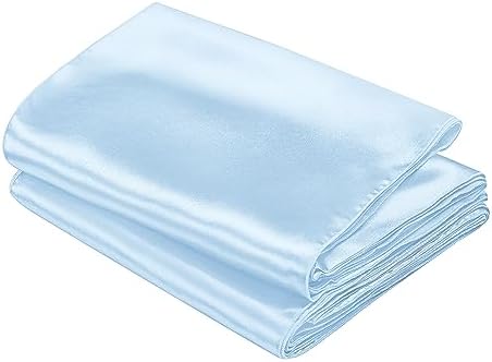 SiinvdaBZX 24 Pcs Light Blue Satin Table Runner 12 x 108 inches Long - Image 7