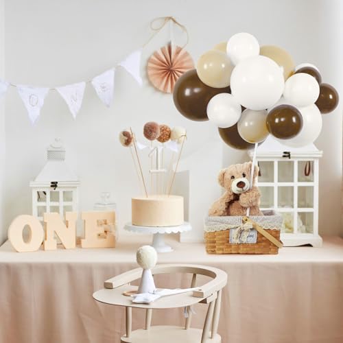 Bear Baby Shower Decorations, 185 Balloon Kit,Brown, Nude, White - Image 5