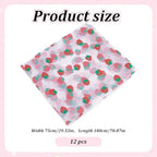 12 Pcs 29x70 Inch Strawberry Tulle Table Runner, White Lace Strawberry Tablecloth for Cake Birthday Party Wedding Baby Shower Christmas Decorations - Image 2