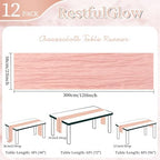 12 Pack Blush Pink Cheesecloth Table Runner 10Ft 23 x 120 Inch - Image 2