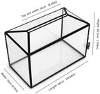 Wedding Glass Cards Box with Slot and Lock, 10.2 x 5.9 x 7.9 Inch, Black Geometric Cards Holder for Birthdays Party Reception, Wishing Well - Slot Length 6.3'' - Image 3