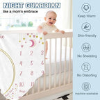 Custom Name Baby Milestone Blanket - Baby Milestone Monthly Blanket with Double Sided for Boy Girl Baby Photography Props - Pink Moon Print Gifts for Kids Infant (FixedSize) - Image 6
