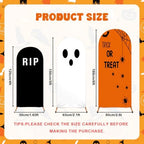 3 Pcs (6ft/5ft/4ft) Halloween Arch Backdrop Trick or Treat Decor Spider Ghost Backdrop for Halloween Parties Patio Decor Reusable Halloween Party Photo Backdrop (4 5 6 FT Halloween) - Image 2