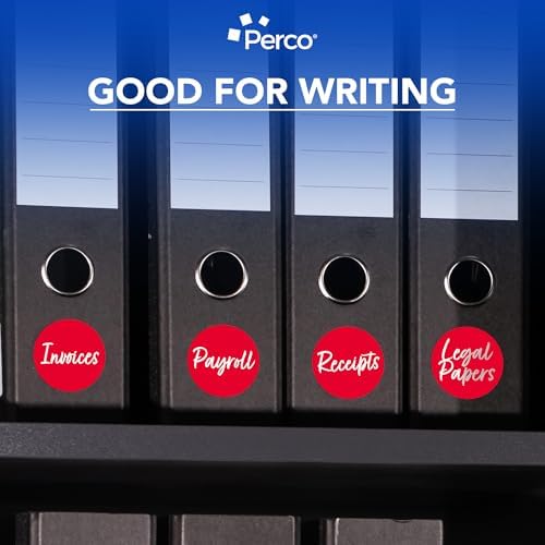 Perco Red Perforated Round Circle Dot Sticker 3-Inch Labels — 3 Rolls, 1,500 Stickers - Sale, Discount & Urgent Signage, Warning Labels, High Visibility - Made in USA - Image 6