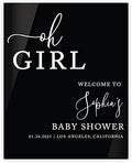 Andaz Press 16"x20" Black Acrylic Personalized Baby Shower Welcome Sign, Gender Neutral Large Custom Sign for Easel Stand, Oh Girl Baby Shower Decorations by AndazPress