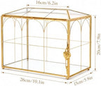 Glass Wedding Card Box with Slot and Lock, Gold Card Box - Image 3