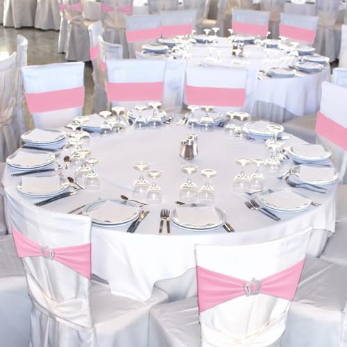 VitalCozy 50 Pcs Stretch Chair Sashes with Crown, Pink - Image 6
