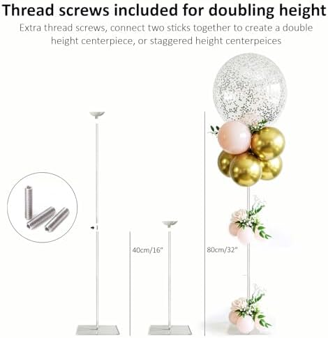 12 Pack Acrylic Balloon Stands for Table, Reusable Party Centerpiece Kits - Image 3