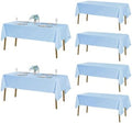 Fokitut 6 Pack Rectangle Tablecloth, 60x102 Inch, Stain Resistant and Wrinkle Polyester Table Cloth, Fabric Table Cover for Kitchen Dining, Wedding, Party, Holiday Dinner-Blue Mist by Fokitut