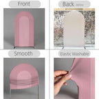 Ripples Arch Backdrop Cover Spandex Background for Baby Birthday Baby Shower Wedding Party Decoration (Pink Ripples,7.2x4ft) - Image 3