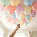 Balloon Ceiling Tool Set, All-in-One Party Decor Supplies with 100 Macaron Balloons, Glue Dots, Pump and Ribbon, No Ladder 5-Section 1.7M Spliced Pole for Home Event Decor by Unknown
