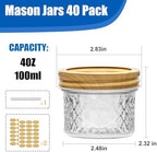 Accguan Mini Mason Glass Jars,4oz Jelly Jars With Woodgrain Lids, 40 PACK - Image 2