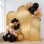 Gold Shimmer Arch Backdrop Cover Set of 3 (4 5 6FT) with Zipper,Thick Soft Stretchy Sequin Glitter Spandex Fitted Chiara Cover for Wedding Birthday Baby Shower Graduation Party Photo Backdrop - Image 2