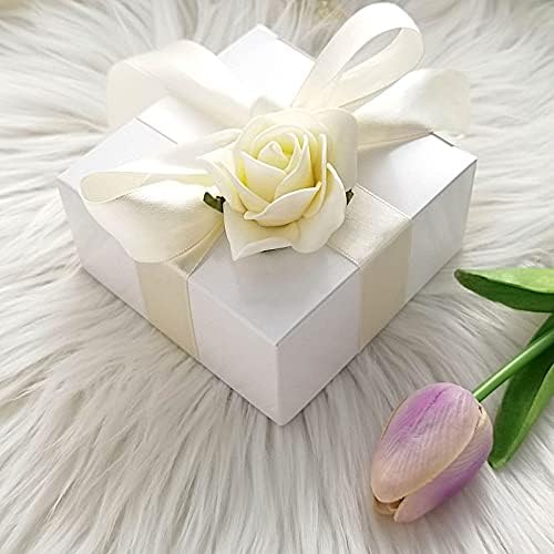 100 4 x 4 x 2" White Cake Wedding Favors Boxes with Tuck Top for Wedding Party Birthday Candy Gifts Decorations Supplies - Image 4