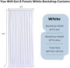 40ftx8ft White Wrinkle Free Backdrop Curtains for Parties, 8 Panels 5×8ft Silky Soft Polyester Wedding Drapes for Backdrop Decor Birthday Party Baby Shower Photo Photography Background Curtain - Image 2