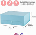 5 Pcs Large Gift Box 13.5x11.8x4.7 Inches, Blue Gift Boxes for Presents with Magnetic Closure Lid, Luxury Gift Box Rectangle Collapsible Boxes for Gift Packaging - Image 4