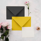Darling Souvenir A2 Black Invitation Envelopes (4 3/8 x 5 3/4) Euro V-Flap 80 LBS Ideal for Weddings, Birthday, Invitations, Baby Shower,Bridal Shower -Packs & Colours Available - Image 5