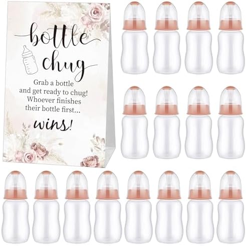 TrelaCo 20 Pcs Bottle Chug Game, Boho Baby Shower Favors, Brown by TrelaCo